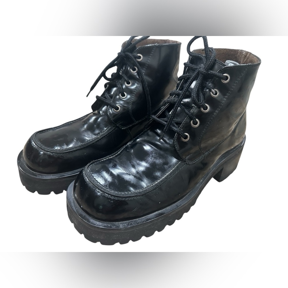 Bed Stu Protege Quatro‎ Men’s Boots Black Leather Biker Back Lace Up Sz 9B6